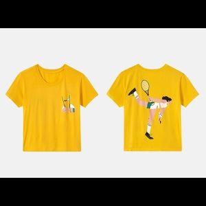 Outdoor voices cropped yellow shirt